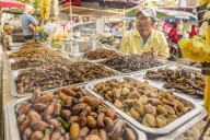 A stall selling various insects in the night market in Kamala in Phuket, Thailand, Southeast Asia, Asia.