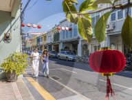 A street scene in Phuket old town, Phuket, Thailand, Southeast Asia, Asia.