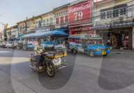 Local transport in Phuket old town, Phuket, Thailand, Southeast Asia, Asia.