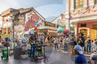A performer at the famous Walking Street night market in Phuket old Town, Phuket, Thailand, Southeast Asia, Asia.