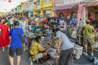 The famous Walking Street night market in Phuket old Town, Phuket, Thailand, Southeast Asia, Asia.