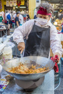 A seafood noodle stall at the famous Walking Street night market in Phuket old Town, Phuket, Thailand, Southeast Asia, Asia.