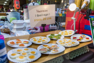Quails eggs for sale at the famous Walking Street night market in Phuket old Town, Phuket, Thailand, Southeast Asia, Asia.