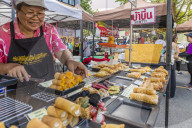 A food stall at the Indy market in Phuket old town, Phuket, Thailand, Southeast Asia, Asia