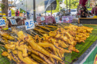 A barbecue seafood stall at the Indy market in Phuket old town, Phuket, Thailand, Southeast Asia, Asia