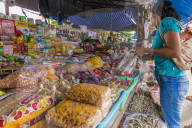 A colourful stall at the 24 hour local market in Phuket Town, Phuket, Thailand, Southeast Asia, Asia.
