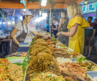 A noodle stall at the Banzaan night market in Patong, Phuket, Thailand, Southeast Asia, Asia.