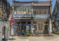 Local Chinese architecture in George Town, Penang Island, Malaysia, Southeast Asia, Asia.