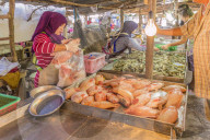 Fresh seafood for sale at the local market in Ao Nang, Krabi Province, Thailand, Southeast Asia, Asia.