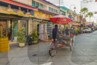 A street scene in Little India, George town, Penang Island, Malaysia, Southeast Asia, Asia.
