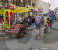 A street scene in George Town, Penang Island, Malaysia, Southeast Asia, Asia.