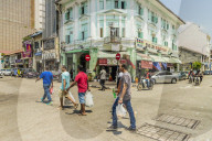 A street scene in Little India, George town, Penang Island, Malaysia, Southeast Asia, Asia.