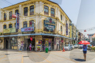 A street scene in Little India, George town, Penang Island, Malaysia, Southeast Asia, Asia.