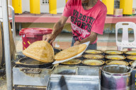 A local corn cake stall in George Town, Penang Island, Malaysia, Southeast Asia, Asia