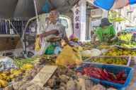 Fruit stall at Campbell Street Market in George Town UNESCO World Heritage site, Penang Island, Malaysia, Southeast Asia, Asia
