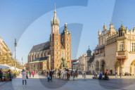 St. Mary's Basilica in the medieval old town Krakow, a UNESCO World Heritage site, in Krakow, Poland, Europe.