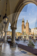 St. Mary's Basilica in the main square in the medieval old town of Krakow, UNESCO World Heritage site, in Krakow, Poland, Europe