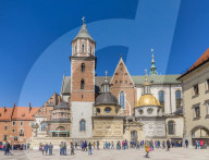 View of Wawel Cathedral at Wawel Royal Castle, a UNESCO World Heritage Site, in the medieval old town, in Krakow, Poland, Europe