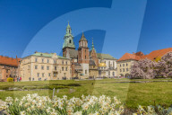View of Wawel Cathedral at Wawel Royal Castle, a UNESCO World Heritage Site, in the medieval old town, in Krakow, Poland, Europe