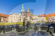 View of Wawel Cathedral at Wawel Royal Castle, a UNESCO World Heritage Site, in the medieval old town, in Krakow, Poland, Europe