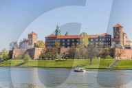 View of Wawel Royal Castle and the Vistula River in Krakow, Poland, Europe.