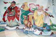 Hoi Tuong Te Nguoi Hoa buddist chinese temple. Buddhist painting. Phu Quoc. Vietnam.
