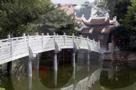 Thuy Trung Tien chinese temple. The stone bridge. Hanoi. Vietnam.