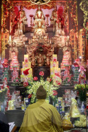 Chua Thanh buddhist temple. Buddhist ceremony. Lang Son. Vietnam.