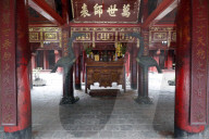 The Temple of Literature is Confucian temple which was formerly a center of learning in Hanoi. Altar of Confucius. Vietnam.