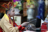 Ly Trieu Quoc Su Pagoda. Buddhist ceremony. Hanoi. Vietnam.