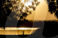 Karsome lake at dusk, Togo.