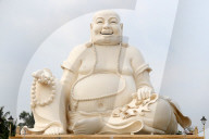 Vinh Trang Buddhist temple. Big Happy Buddha statue. My Tho. Vietnam.