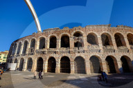 Verona Arena, Roman amphitheatre, in Piazza Bra in Verona, Italy, Europe