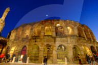 Verona Arena, Roman amphitheatre, in Piazza Bra in Verona, Italy, Europe