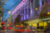 UK, England, London, The West End, Oxford Street, Selfridge's Department Store, Christmas Lights