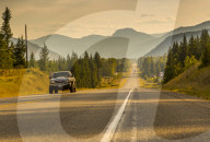 View of Southern Yellowhead Highway between Little Fort and Clearwater, British Columbia, Canada, North America