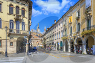 Street view of Saint Anthony of Padua Basilica, Padua, Veneto, Italy, Europe