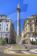 Colonna Madonna di Noli in Piazza Garibaldi against blue sky, Padua, Veneto, Italy