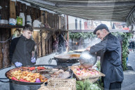 Traditional Romanian food in Bran market, Transylvania, Romania