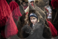 New Year Bear Dancing Festival, Comanesti, Moldova, Romania