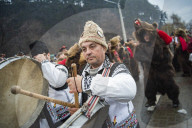 New Year Bear Dancing Festival, Comanesti, Moldova, Romania