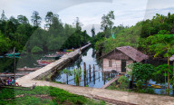 Tumbulawa Village which sits partly over water in the Banda Sea, Indonesia.
