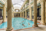 People bathing in GellÃ©rt Thermal Baths, Budapest, Hungary, Europe