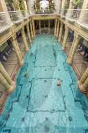 People bathing in GellÃ©rt Thermal Baths, Budapest, Hungary, Europe