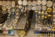 Colourful souvenirs for sale in the Market At Rahba Qedima, Marrakesh (Marrakech), Morocco, North Africa, Africa