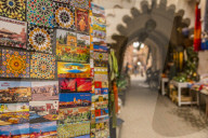 Colourful souvenirs for sale in the Market At Rahba Qedima, Marrakesh (Marrakech), Morocco, North Africa, Africa