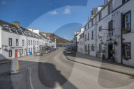 View of old buildings on the main street of Inveraray, Argyll and Bute, Scotland, United Kingdom, Europe