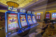 Gambling machines in Caesars Palace Hotel and Casino, Las Vegas, Nevada, USA, North America