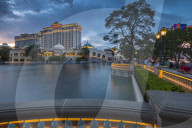 View of Caesars Palace at dusk, 'The Strip' Las Vegas Boulevard, Las Vegas, Nevada, USA, North America