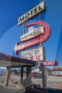View of motel on Historic Route 66 in Kingman, Arizona, USA, North America